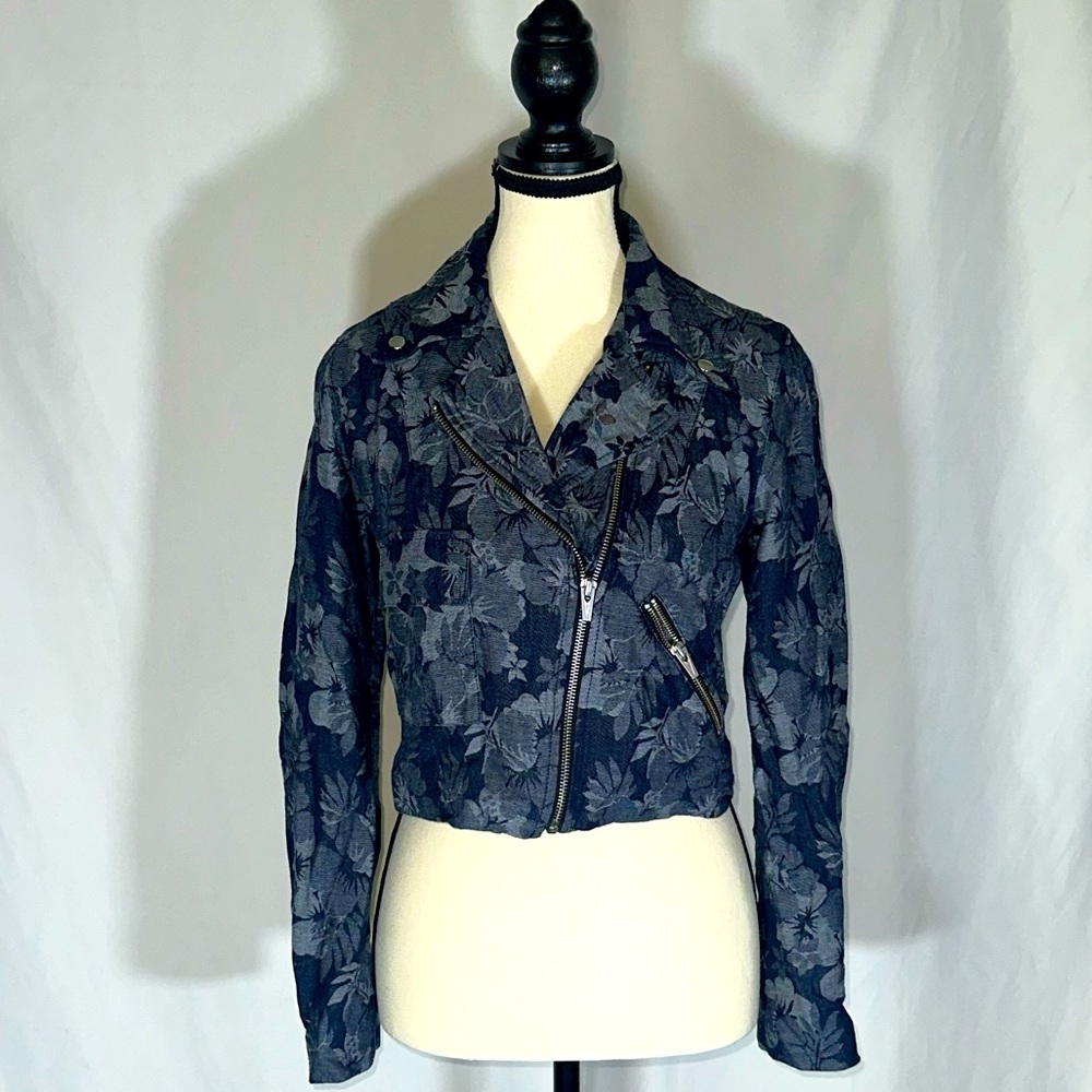 Veda • Cayman Floral Linen Bomber Blazer Size Small